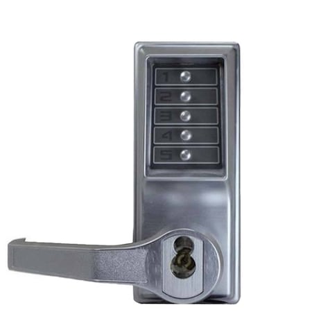 Dormakaba KABA: Mechanical Push Button Lockset, Lever, Entry with Key Override KABA-LL1021M26D41